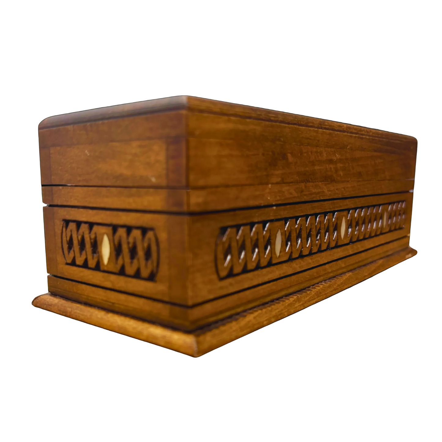 Handcrafted Luxury Carved Box – Mother of Pearl & Velvet Elegance