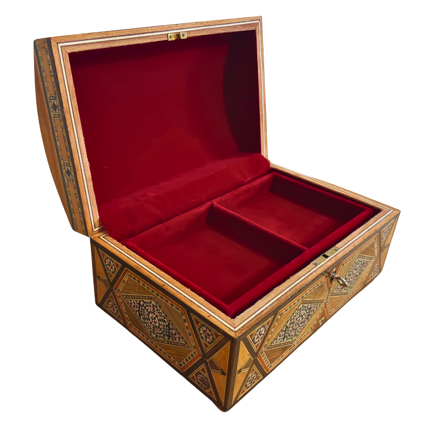 Boîte à Bijoux Damasquinée Vintage – Fait Main en 1970 avec Serrure et Clé