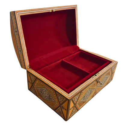 Boîte à Bijoux Damasquinée Vintage – Fait Main en 1970 avec Serrure et Clé