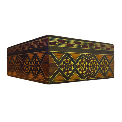 Refined Damascene Mosaic Box by Master Gaby Al Dayeh – Mother of Pearl & Velvet Interior