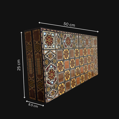 Handcrafted Damascene Backgammon & Chess Table Set by Gaby Al Dayeh – Mother of Pearl Inlay