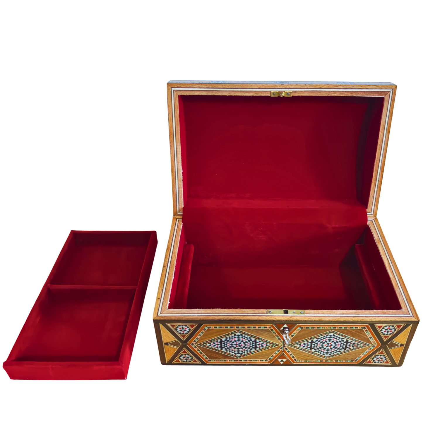 Boîte à Bijoux Damasquinée Vintage – Fait Main en 1970 avec Serrure et Clé