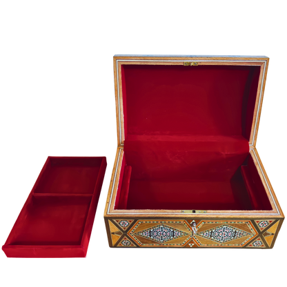 Boîte à Bijoux Damasquinée Vintage – Fait Main en 1970 avec Serrure et Clé