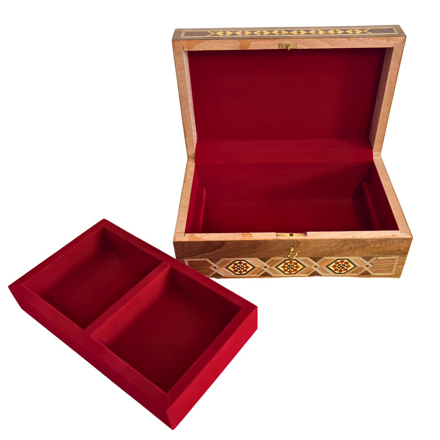 Damascene Mosaic Jewelry Box with Lock – Handcrafted Masterpiece