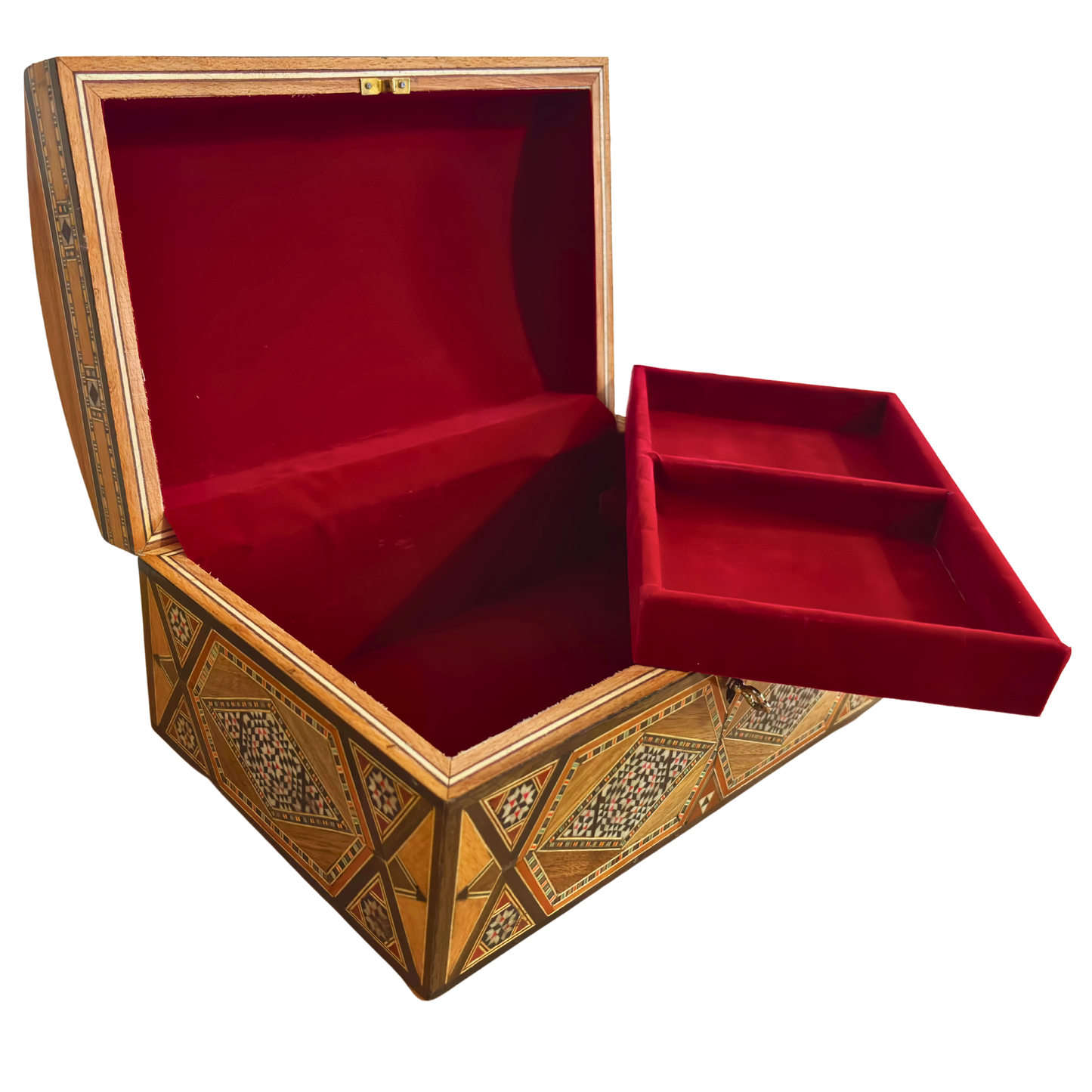 Boîte à Bijoux Damasquinée Vintage – Fait Main en 1970 avec Serrure et Clé