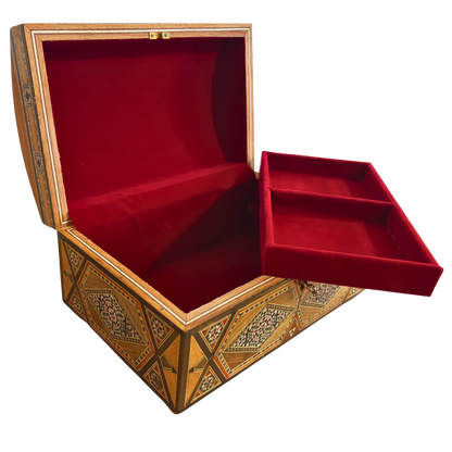 Boîte à Bijoux Damasquinée Vintage – Fait Main en 1970 avec Serrure et Clé