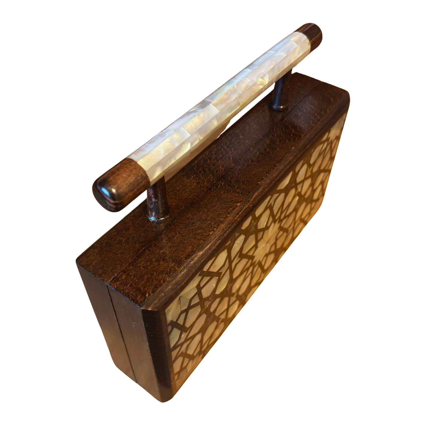 Falak – Clutch Damascena di Lusso con Madreperla e Interno in Broccato