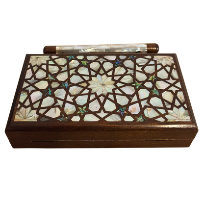 Falak – Clutch Damascena di Lusso con Madreperla e Interno in Broccato