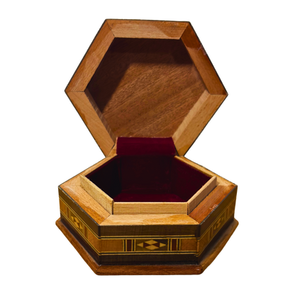 Handgefertigte Mosaik-Schatulle aus Damaskus – Holzkunst & Samt