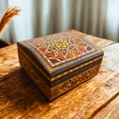 Damascene Mosaic Jewelry Box – Handcrafted Elegance