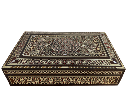 Vintage 1970 Damascene Jewelry Box – Handmade Wooden Treasure