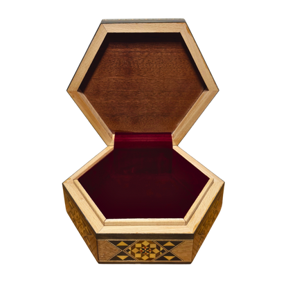 Scatola in Mosaico Damasceno Artigianale – Madreperla & Eleganza in Velluto