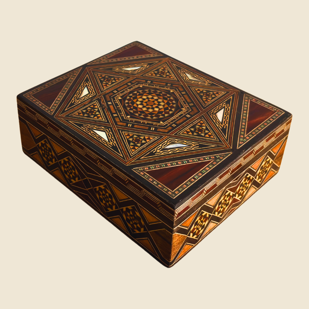 Storied Mosaic Box, closed, front view
