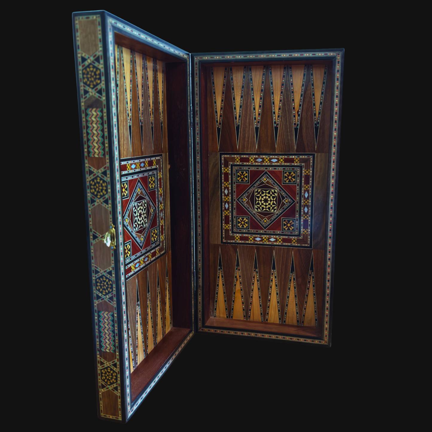 Handcrafted Damascene Backgammon & Chess Table Set by Gaby Al Dayeh – Mother of Pearl Inlay