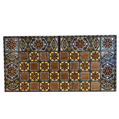 Handcrafted Damascene Backgammon & Chess Table Set by Gaby Al Dayeh – Mother of Pearl Inlay