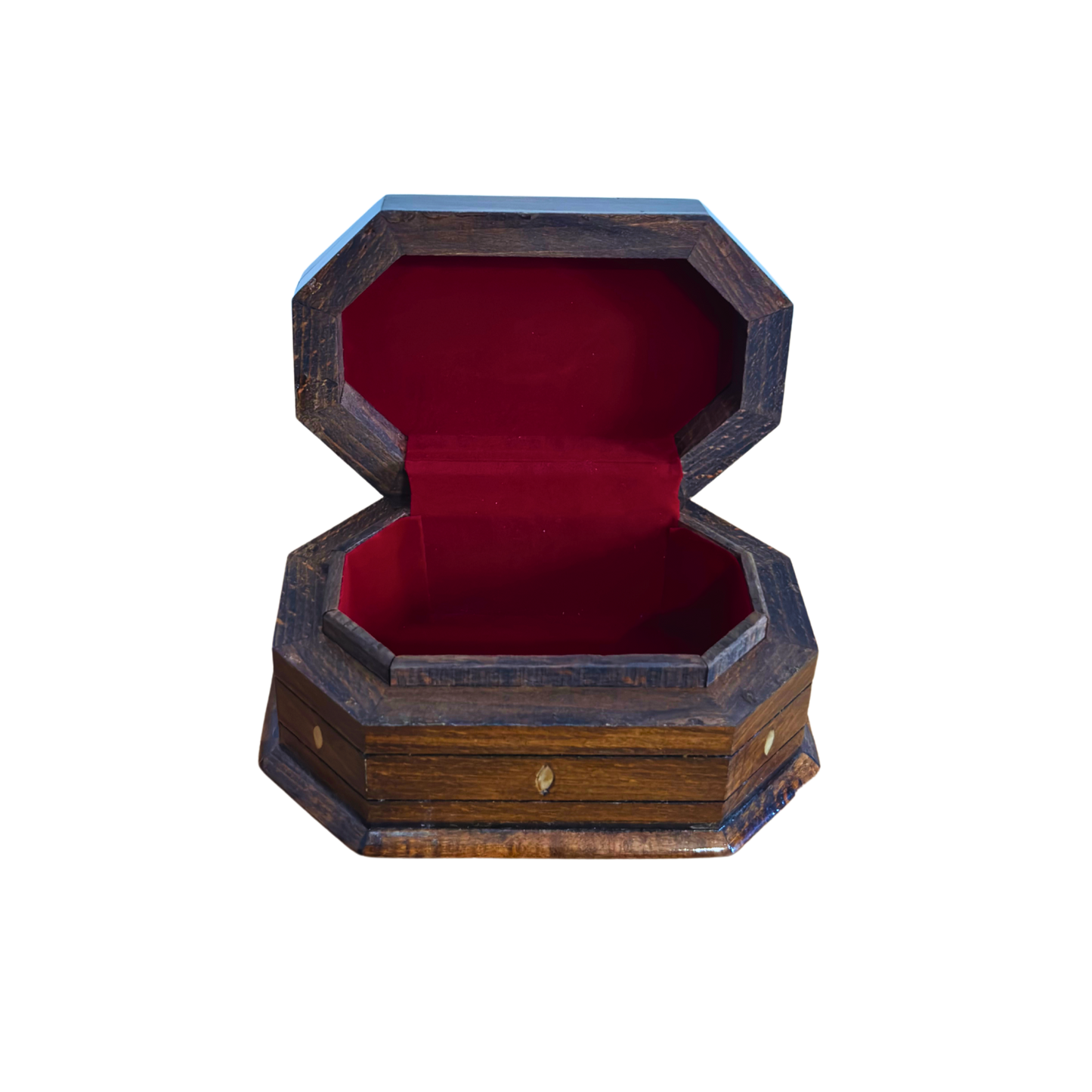 Hand-Carved Beechwood Box with Mother of Pearl Inlay – Walnut Finish Elegance