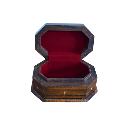 Hand-Carved Beechwood Box with Mother of Pearl Inlay – Walnut Finish Elegance