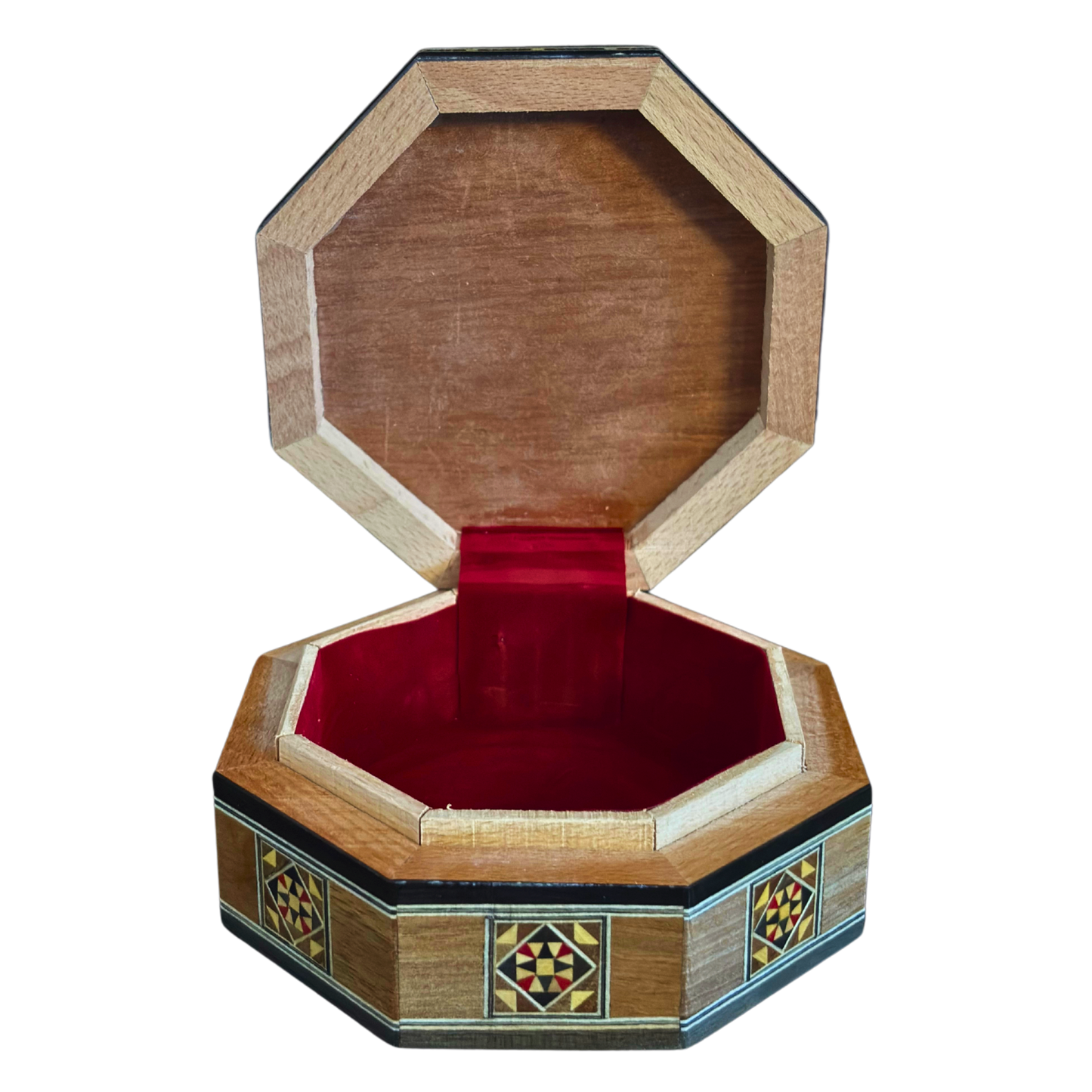 Boîte en Mosaïque Damascène Faite Main – Nacre & Velours