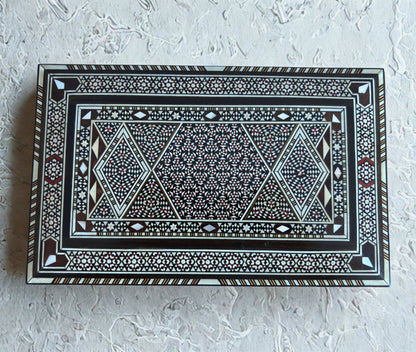 Vintage 1970 Damascene Jewelry Box – Handmade Wooden Treasure