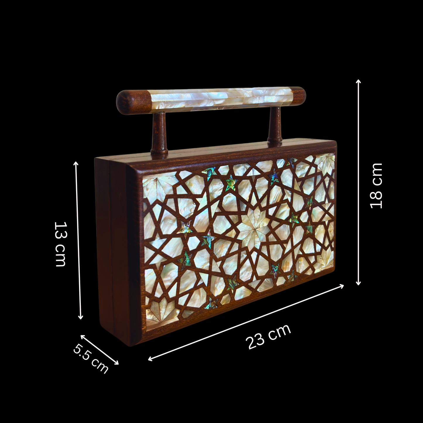 Falak – Luksusowa Torebka Damasceńska z Masą Perłową i Podszewką z Brokatu