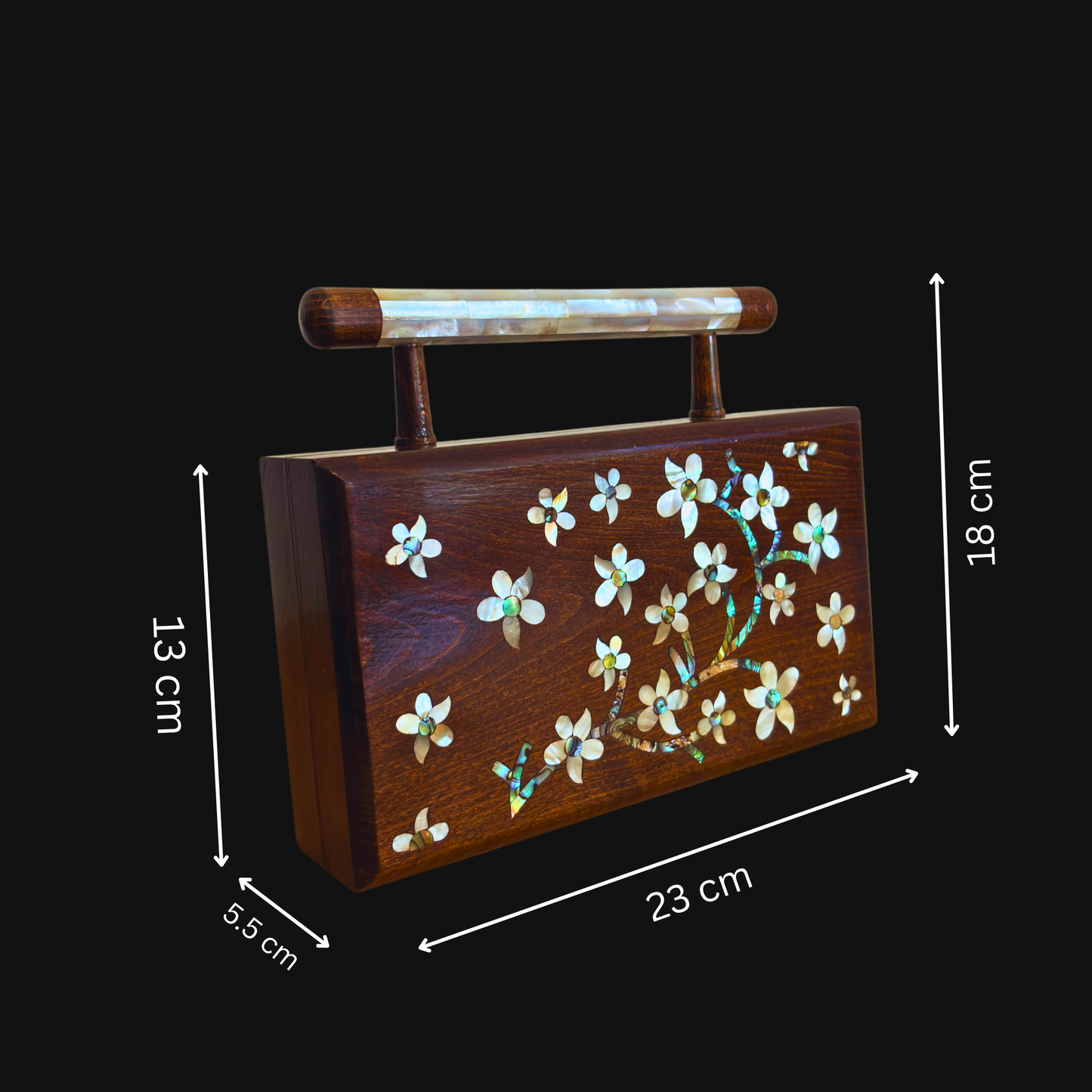 Yasmine – Lüks Şam El Çantası, Sedef İşleme & Brokar Astar