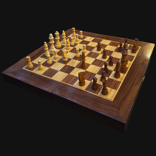 Mesa Damasquina de Xadrez e Backgammon Feita à Mão por Gaby Al Dayeh – Design Clássico com Madrepérola