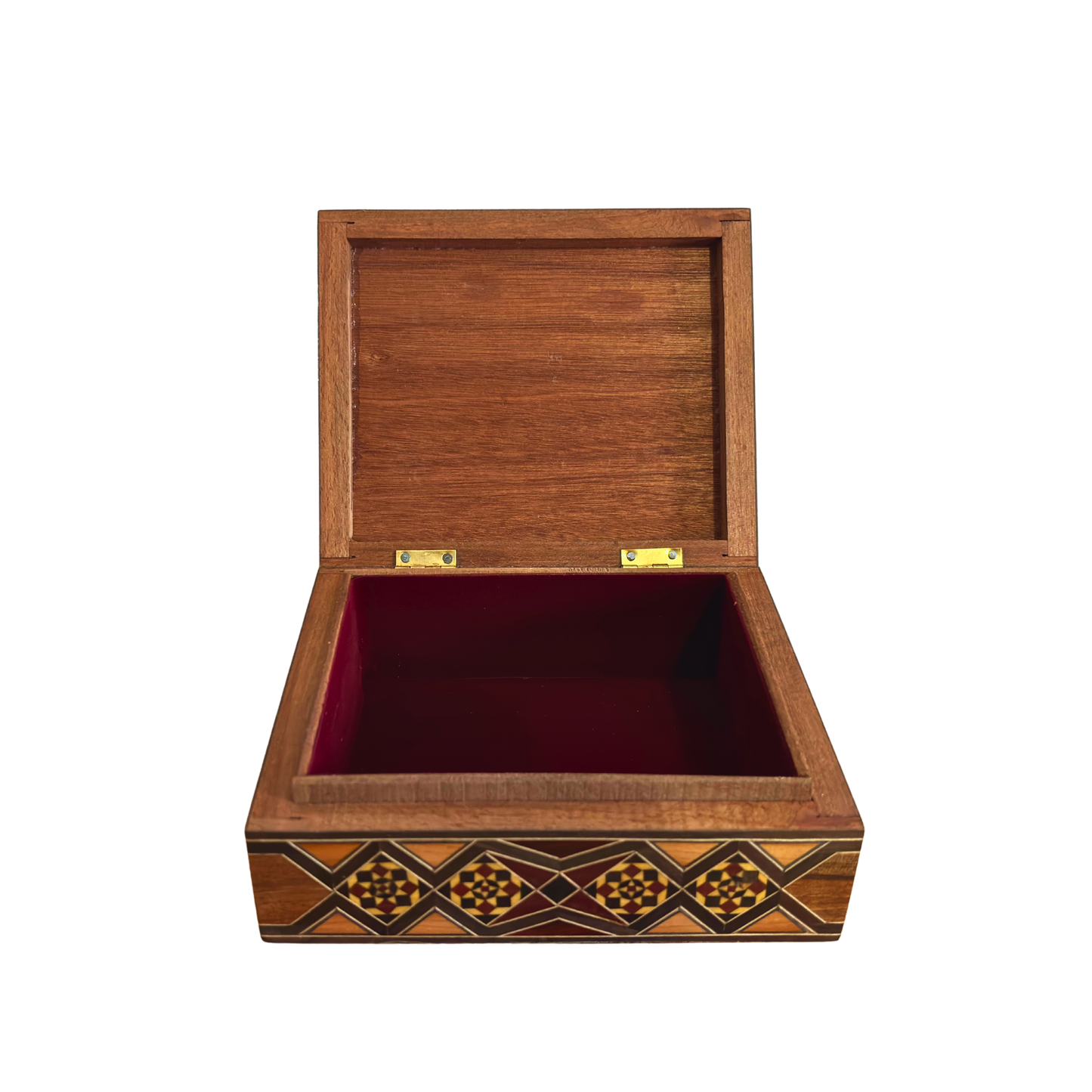 Refined Damascene Mosaic Box by Master Gaby Al Dayeh – Mother of Pearl & Velvet Interior