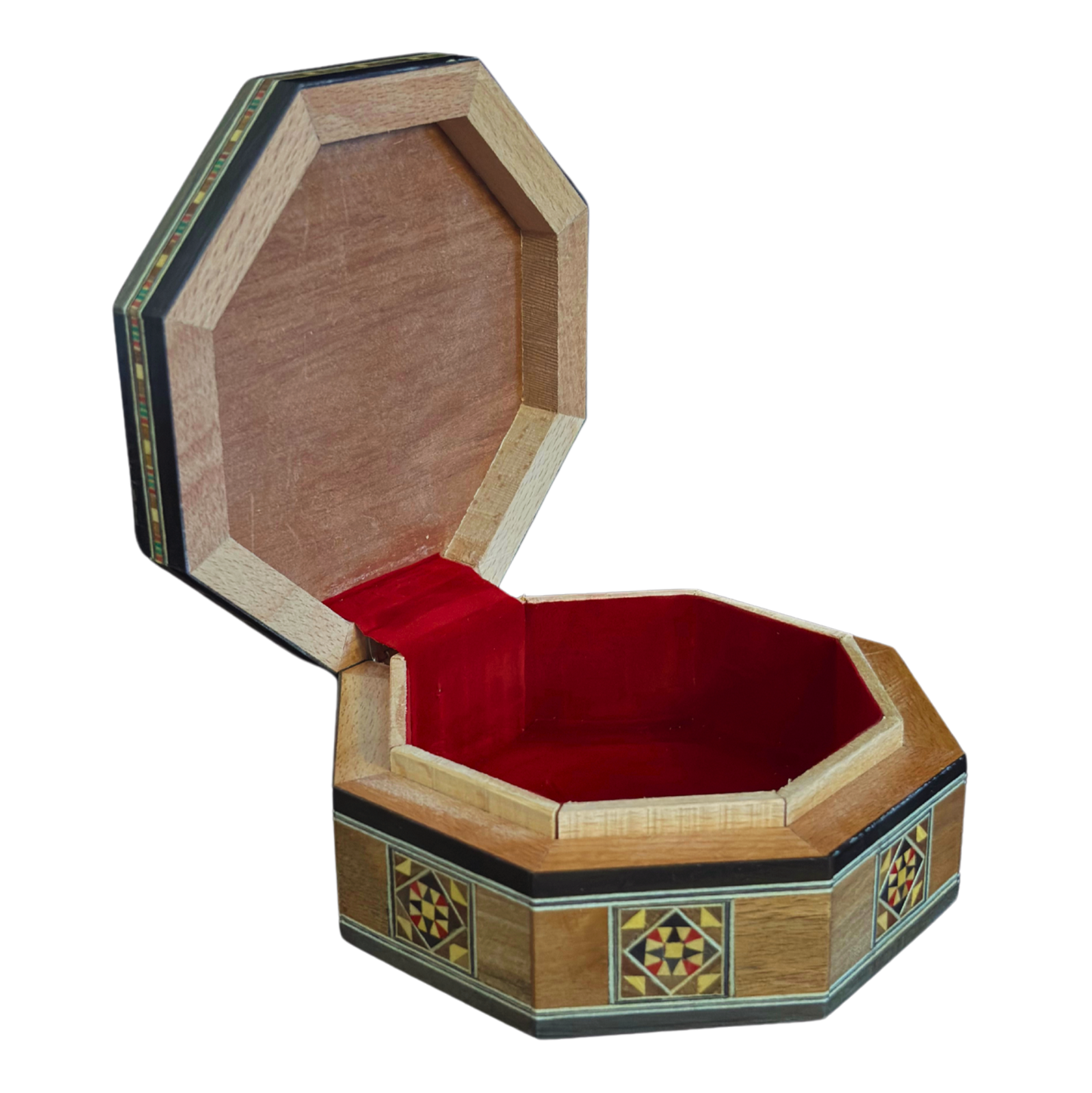 Boîte en Mosaïque Damascène Faite Main – Nacre & Velours