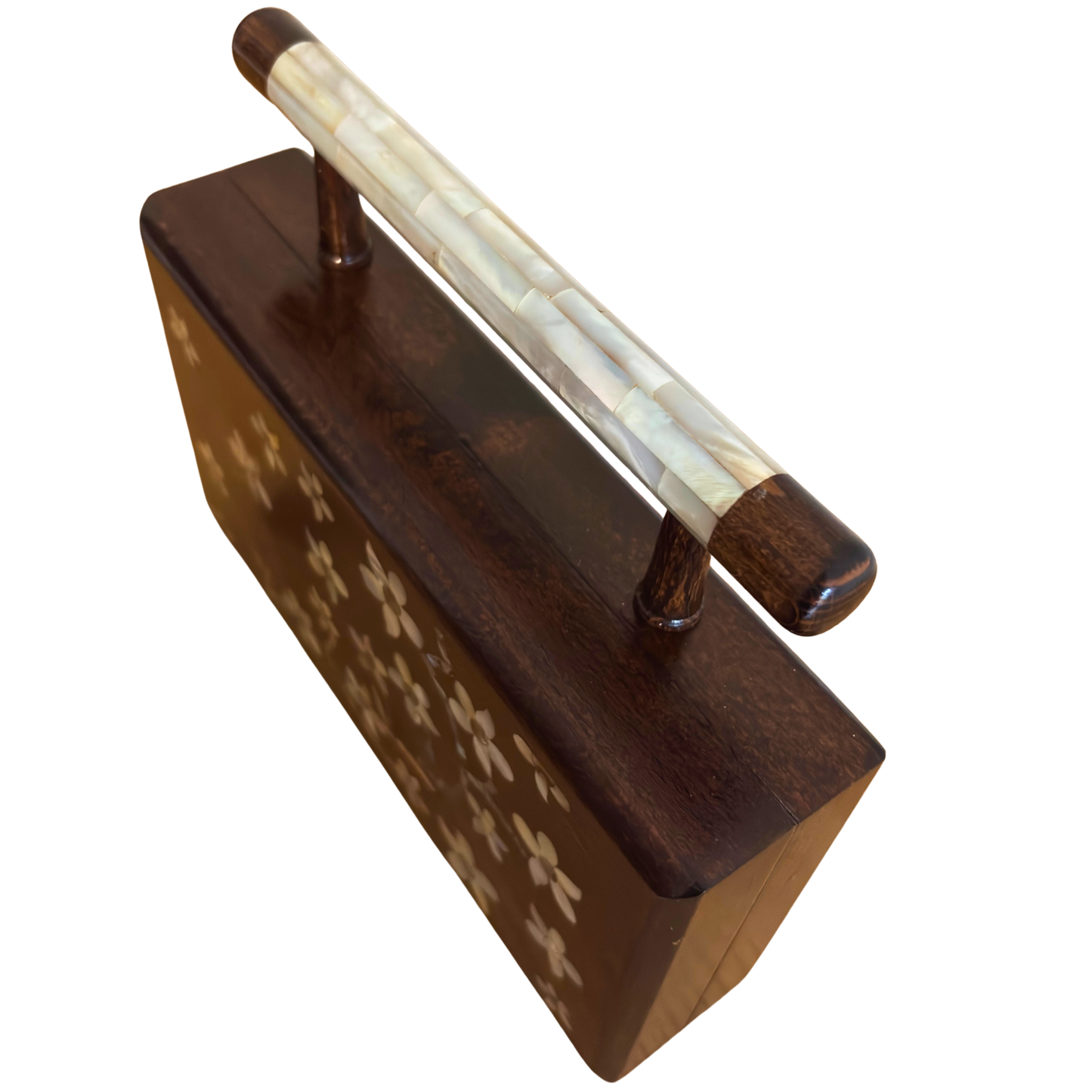 Yasmine – Luxury Damascene Clutch with Mother of Pearl Inlay & Brocade Interior