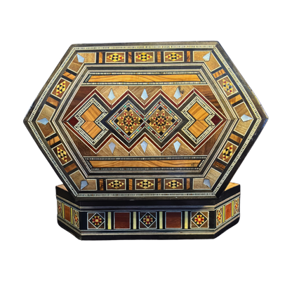 Handgemaakte Damascene Mozaïekdoos – Parelmoer & Fluweel