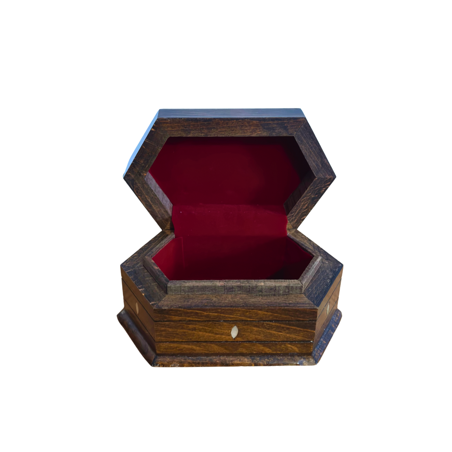 Scatola in Faggio Intagliata a Mano – Madreperla e Velluto, Design Orientale Senza Tempo