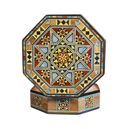 Boîte en Mosaïque Damascène Faite Main – Nacre & Velours