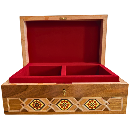 Damascene Mosaic Jewelry Box with Lock – Handcrafted Masterpiece