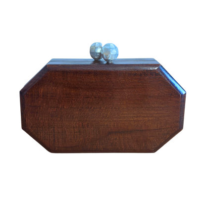 Jouri – Clutch Damascena di Lusso con Madreperla Floreale & Catena di Perle