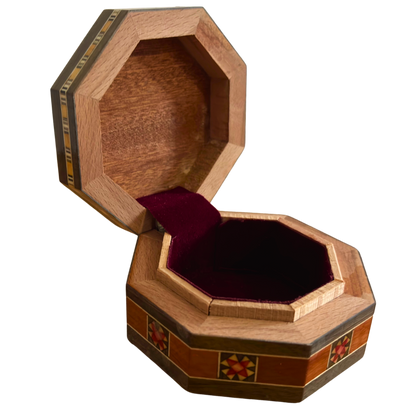 Damascene Mosaic Jewelry Box – Handcrafted with Mother of Pearl Inlay