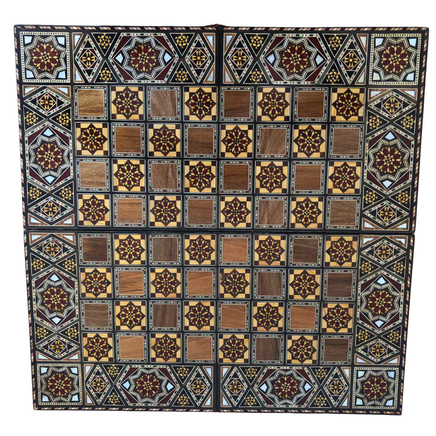 Handcrafted Damascene Backgammon & Chess Table Set by Gaby Al Dayeh – Mother of Pearl Inlay