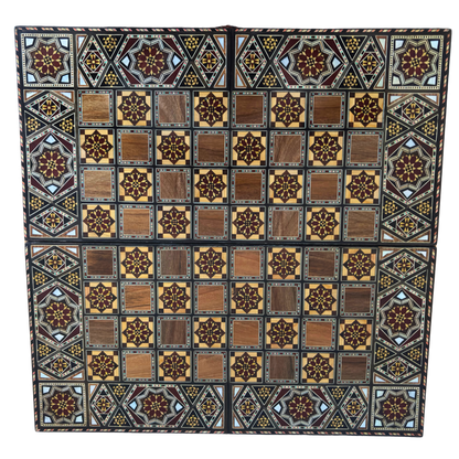 Handcrafted Damascene Backgammon & Chess Table Set by Gaby Al Dayeh – Mother of Pearl Inlay