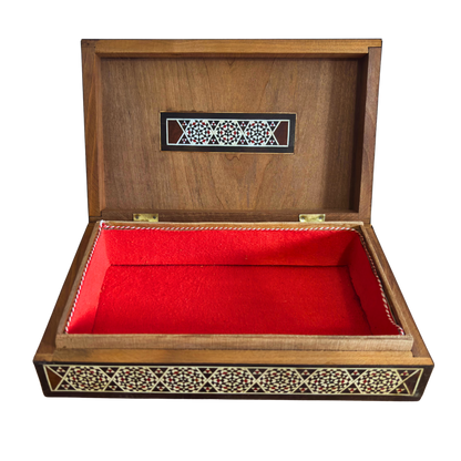 Vintage 1970 Damascene Jewelry Box – Handmade Wooden Treasure