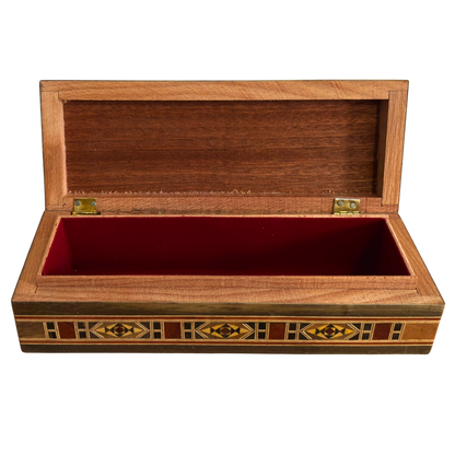 Damascene Mosaic Pen, Jewelry & Rosary Box – Handcrafted Pearl Art