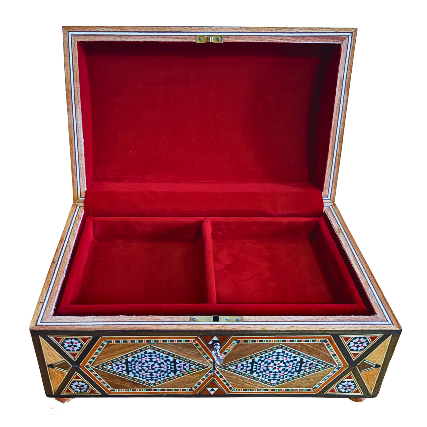 Boîte à Bijoux Damasquinée Vintage – Fait Main en 1970 avec Serrure et Clé