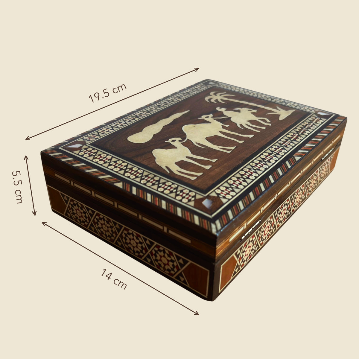 Caravanserai Mosaic Box dimensions: 19.5 x 14 x 5.5 cm