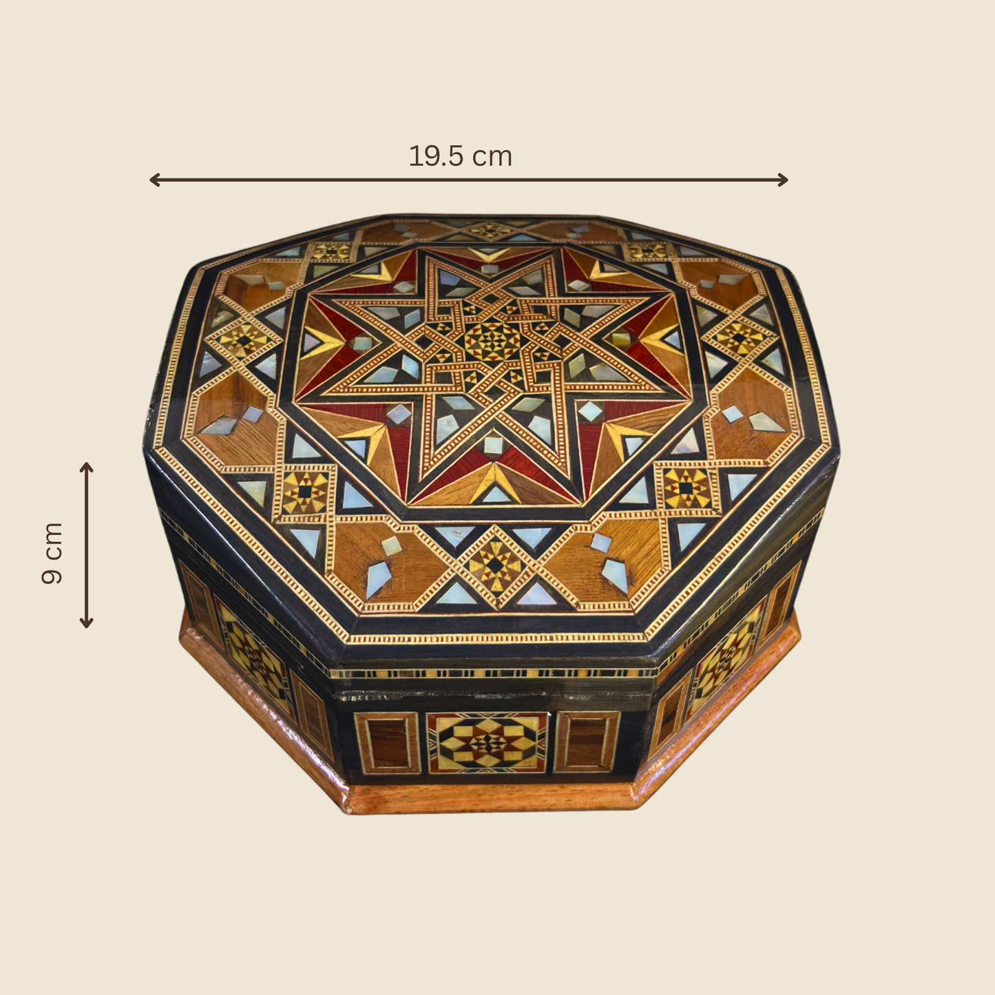 Scatola Artigianale in Mosaico Damasceno – Madreperla e Velluto