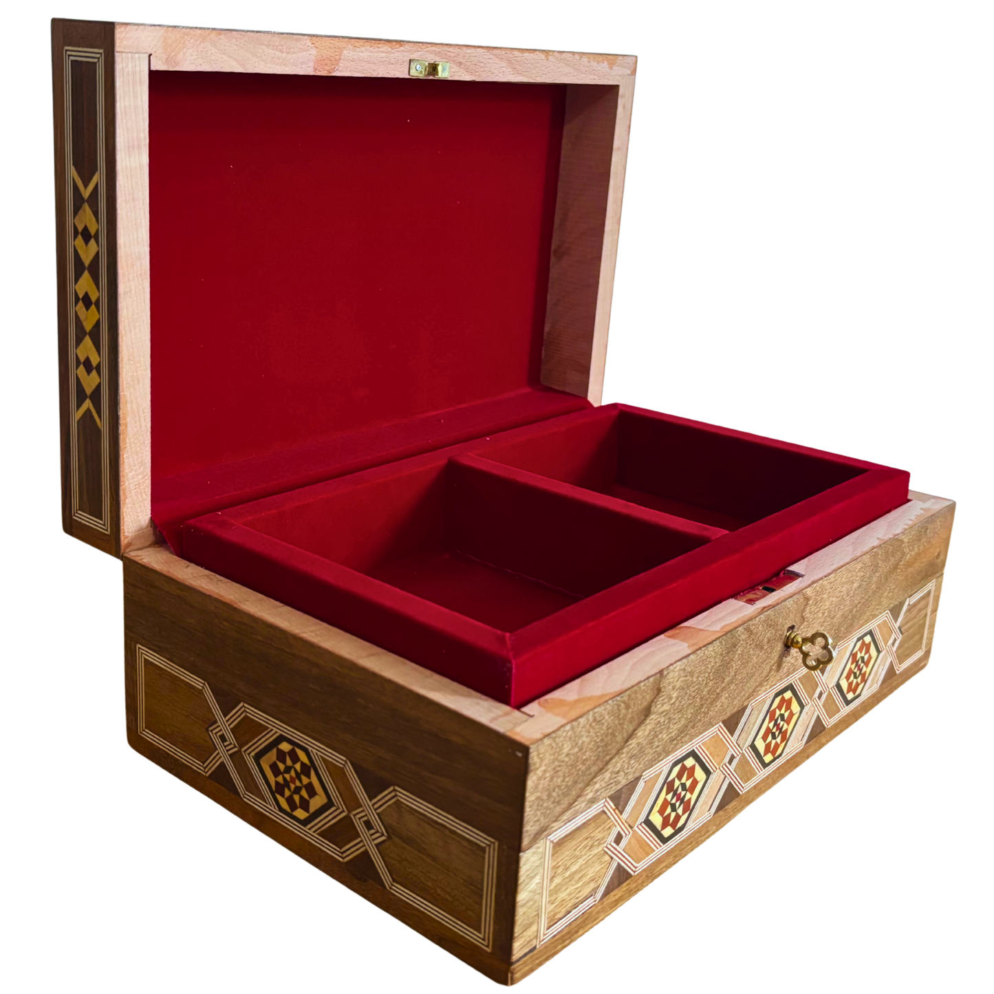 Damascene Mosaic Jewelry Box with Lock – Handcrafted Masterpiece