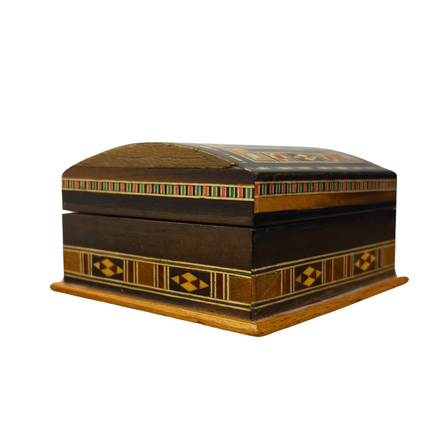 Ręcznie Wykonana Szkatułka Mozaikowa z Damaszku – Tradycja & Aksamit