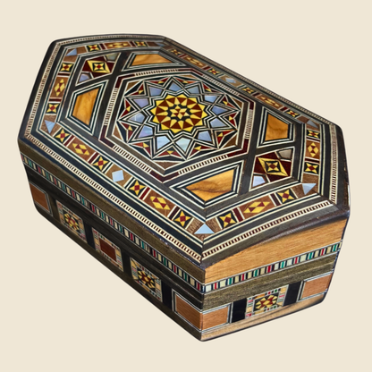 Artisan Damascene Mosaic Box – Mother of Pearl & Velvet