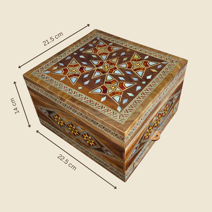 Coffret à Montres en Mosaïque Damascène pour 6 Montres – Nacre & Velours
