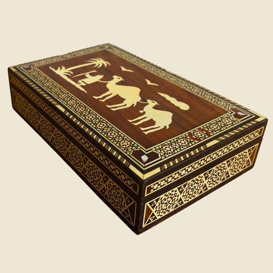 Boîte à Chameaux Damasquinée 1970 – Art Oriental Fait Main