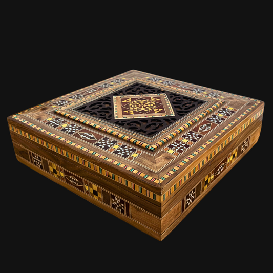 Damascene Mosaic Jewelry & Keepsake Chest – Velvet-Lined Elegance