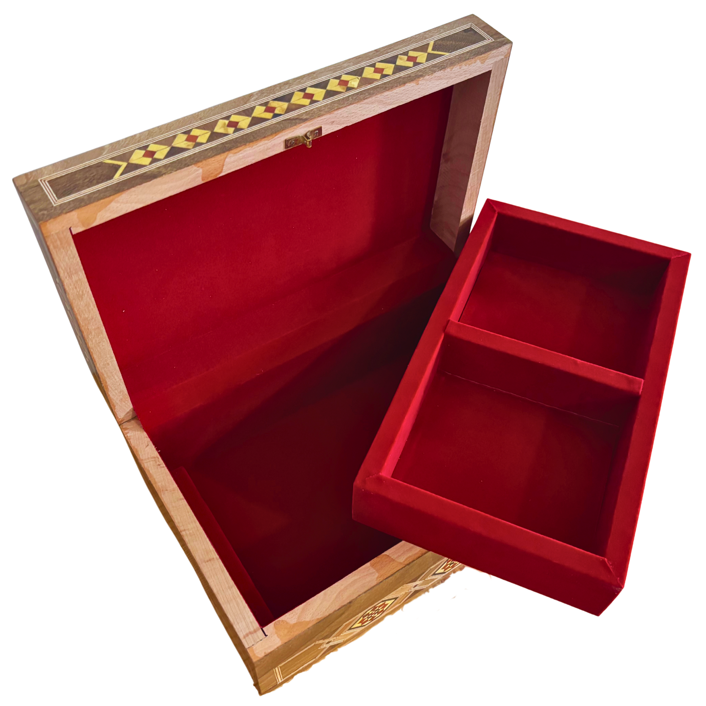 Damascene Mosaic Jewelry Box with Lock – Handcrafted Masterpiece