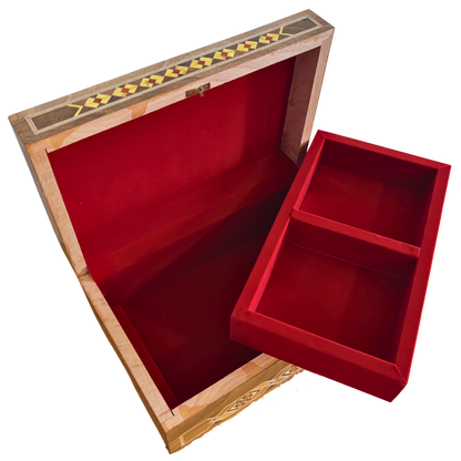 Damascene Mosaic Jewelry Box with Lock – Handcrafted Masterpiece